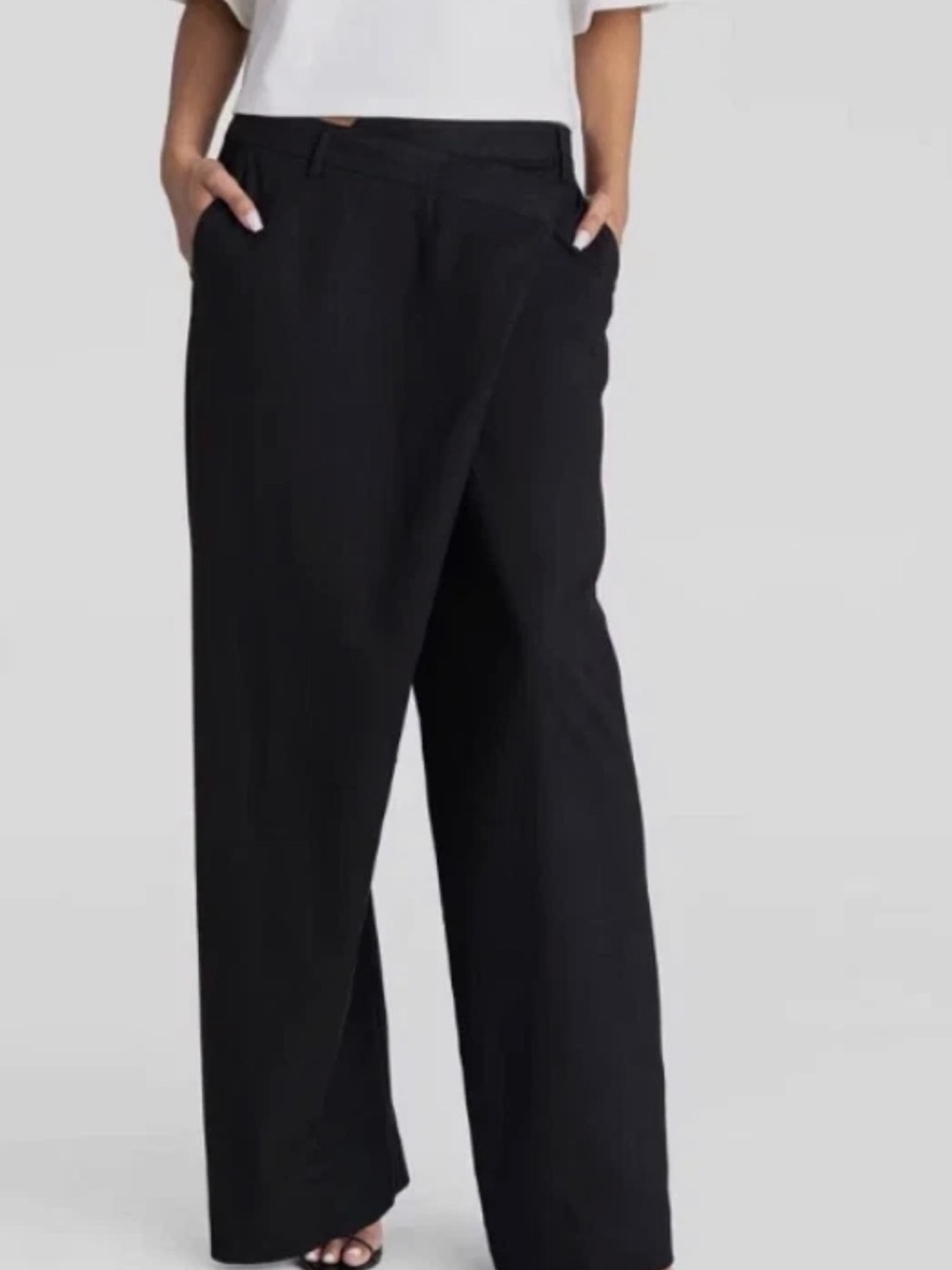 KBB Target Black Wide-Leg Draped Pants